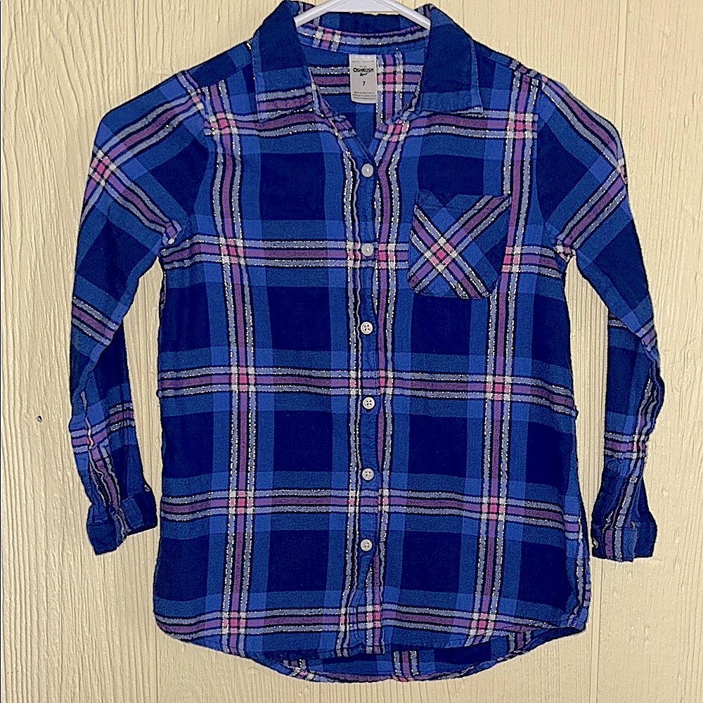 Blue Plaid Kids Shirt